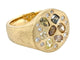 Yellow Gold Natural Fancy Color and White Diamond Signet Ring