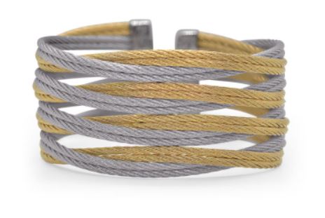 Grey & Yellow Cable Oversized Entwine Cuff
