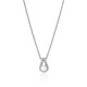 Sterling Silver Surf Pave Diamond and Cultured Freshwater Pearl Necklace