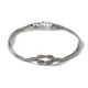 Sterling Silver Classic Chain Double Row Love Knot Bracelet