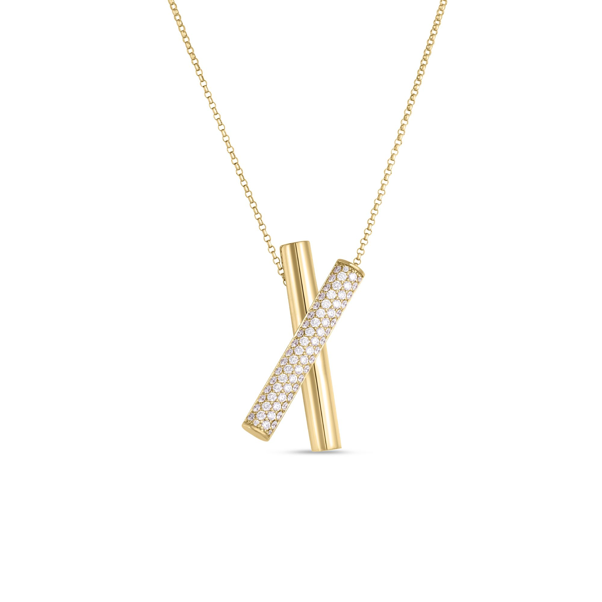 Domino Diamond Crossover Necklace