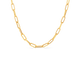 Alternating Polished and Fluted Yellow Gold 17" Paperclip Chain Necklace