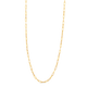 Alternating Polished and Fluted Yellow Gold 17" Paperclip Chain Necklace