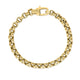 Men's Designer Gold Ridged Round Link Chain Bracelet