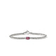 Sterling Silver Rondel Bracelet with Rhodolite, 2.5mm