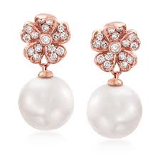 Akoya Cultured Pearl Cherry Blossom Earrings