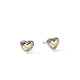 Yellow Gold & Sterling Silver Heart Stud Earrings