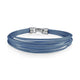 Stainless Steel Caribbean Blue 30-Row Cable Bangle