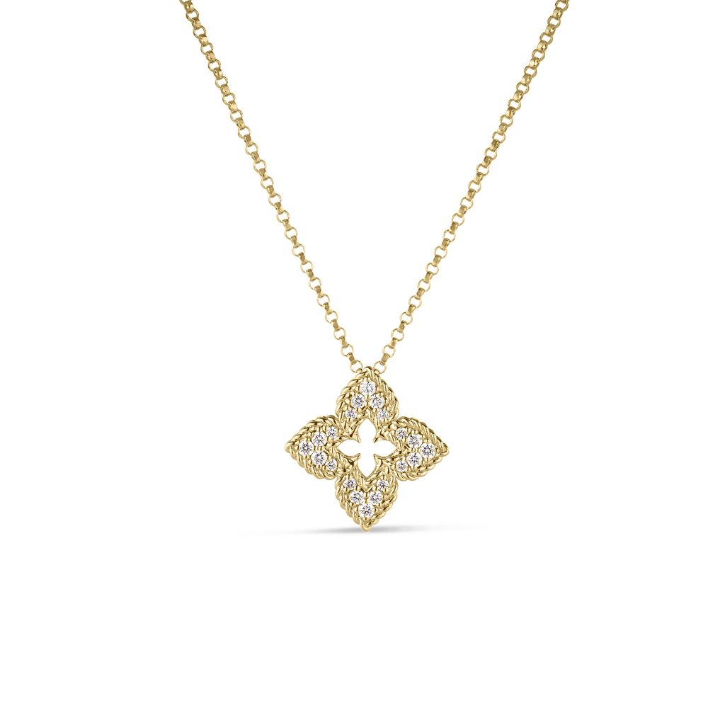 Venetian Princess Small Diamond Pave Flower Necklace