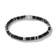 Men's Sterling Silver Heishi Black Onyx and Hematite Bead Bracelet, 4mm