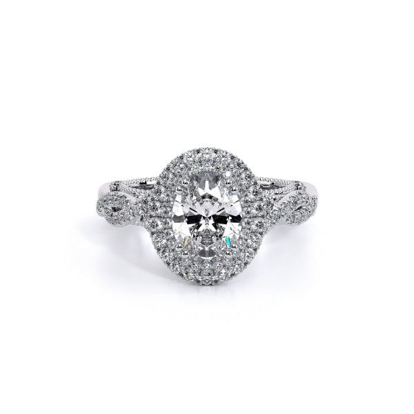 Venetian Oval Double Halo Engagement Ring Setting