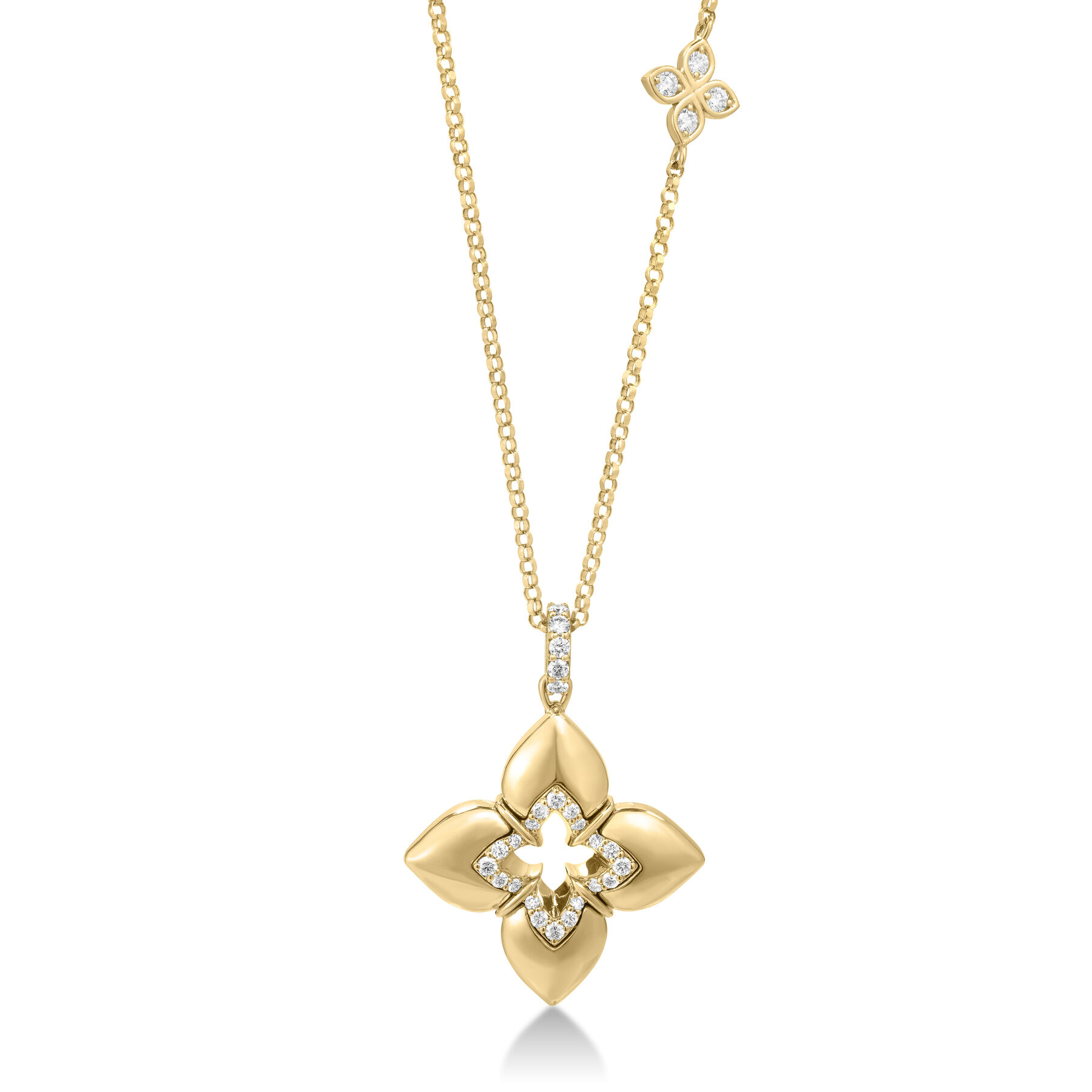 Venetian Princess Cabochon Diamond Flower Necklace