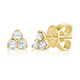 Three Stone Cluster Stud Earrings