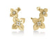 Yellow Gold Double Diamond Princess Star Climber Earrings
