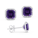 Amethyst Square Stud Earrings