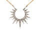 White and Yellow Gold Diamond Sunburst Pendant Necklace