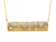 Flush Set Yellow Gold Diamond Bar Pendant Necklace