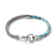 Sterling Silver Chain and Heishi Turquoise Bead Bracelet