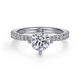 Ada White Gold Round Diamond Engagement Ring Setting