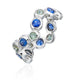 Moonlight Blue & Green Sapphire Zig Zag Ring