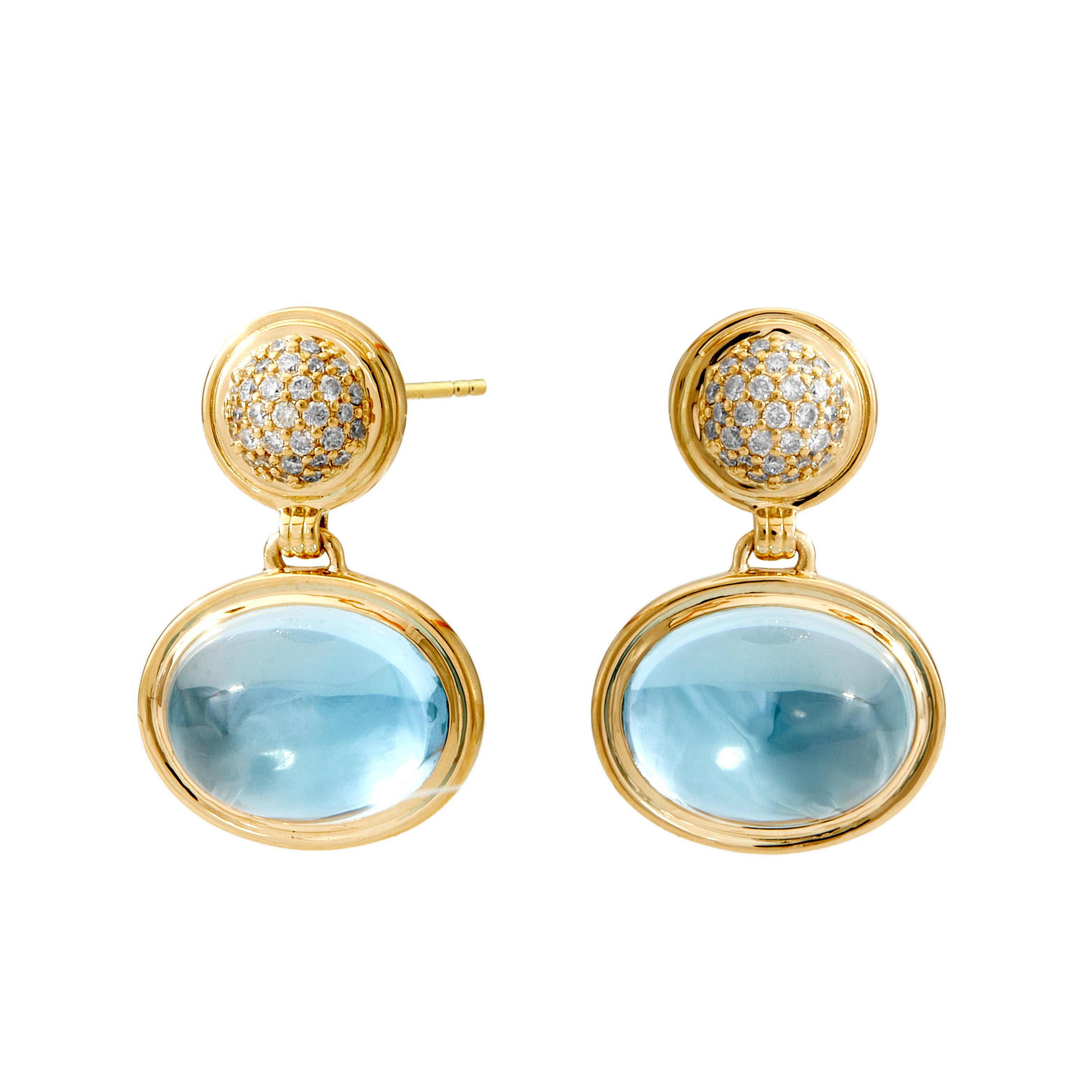 Candy Blue Topaz & Diamond Earrings