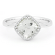 Cushion Shaped White Topaz and Diamond Ring