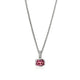 Sterling Silver Heishi Gem Necklace with Rhodolite and Diamonds