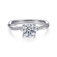 Campana White Gold Round Diamond Twisted Engagement Ring Setting