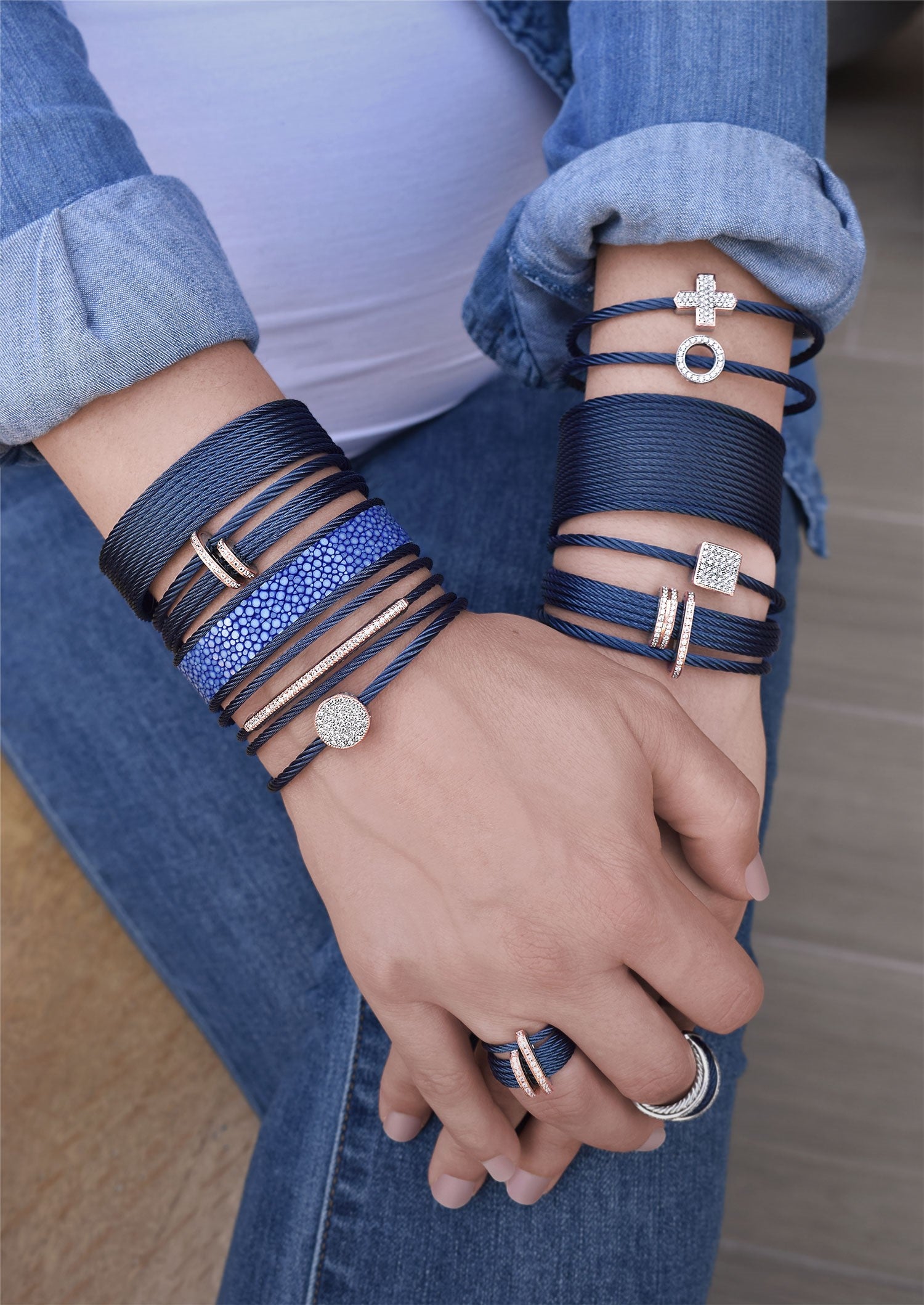 Blueberry Cable 8-Row Cuff