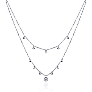 Layered Diamond Drop Necklace