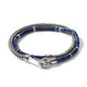 Sterling Silver Heishi Chain and Lapis Lazuli Wrap Bracelet
