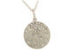 White Gold Flush Set Confetti Diamond Disc Pendant Necklace