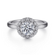 Addie White Gold Round Halo Diamond Engagement Ring Setting