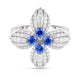 Love In Verona Diamond & Blue Sapphire Flower Ring