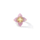 Venetian Princess Cabochon Diamond & Pink Opal Flower Ring