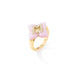Venetian Princess Cabochon Diamond & Pink Opal Flower Ring