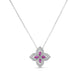 Princess Flower Pave Diamond And Pink Sapphire Necklace