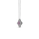 Princess Flower Pave Diamond And Pink Sapphire Necklace