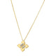 Yellow and White Gold Love In Verona Medium Diamond Flower Necklace
