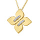 Yellow and White Gold Love In Verona Medium Diamond Flower Necklace