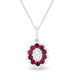 Ruby & Diamond Oval Shaped Necklace