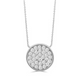 White Gold Pave Diamond Circle Pendant Necklace