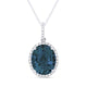 London Blue Topaz & Diamond Oval-Shaped Necklace