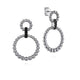 Sterling Silver Black Spinel Bujukan Link Drop Earrings