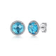 Sterling Silver Bujukan Beaded Blue Topaz Stud Earrings