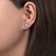 Sterling Silver Bujukan Beaded Blue Topaz Stud Earrings