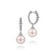 Sterling Silver Bujukan Pearl Drop Huggie Earrings