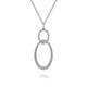 Sterling Silver Bujukan White Sapphire Circle Pendant Necklace