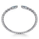 Sterling Silver Bujukan and Pear Shape Blue Topaz Split Bangle Bracelet