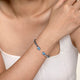 Sterling Silver Bujukan and Pear Shape Blue Topaz Split Bangle Bracelet